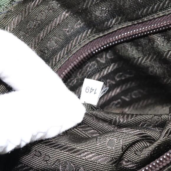 PRADA Hand Bag Nylon Khaki Silver Auth 151267 - Picture 12 of 16